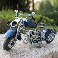 復古懷舊鐵皮摩托車模型擺設手工二戰哈雷鐵藝家居裝飾擺件工藝品