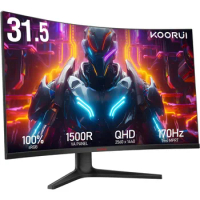 32 inch Curved Gaming Monitor - QHD 2K Display, 170Hz 144Hz Monitor, 1500R Curvature, 1ms, HDR10, Adaptive Syn