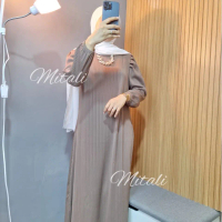MT - Gamis Soraya Rempel Tangan Knit Condru [PO ANTRI PACKING, SEBELUM 7HR PASTI DIKIRIM]