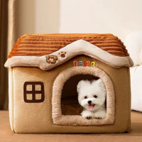 Foldable Cat House Outdoor Waterproof Pet House for Small Dogs Kitten Puppy Cave Nest with Pets Pad Dog Cat Bed Tent Supplies