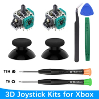 9 in 1 Joystick Replacement Kits for Xbox Series X/S Xbox One Controller with T6/T8 Screwdriver 3D Analog Thumbstick Repair Kit