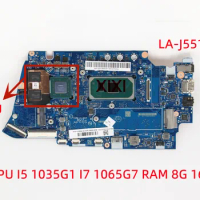 LA-J551P For Lenovo ideapad 5-14IIL05 Laptop motherboard With CPU I5 1035G1 I7 1065G7 RAM 8G 16G GPU FRU:5B20Y88998 100% Tested
