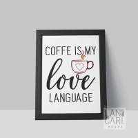 Lukisan Art Coffee Love Minimalis Pigura Hiasan Dinding Dekorasi Wall