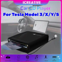 External Car DVD CD Player For MP5, LED TV, PC and Most Cars As Tesla Model 3 2019-2021 Portable CD Player with USB Power