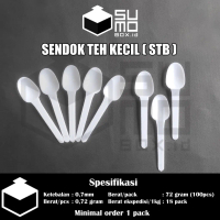 Sendok teh STB isi 100pcs /sendok ice cream pudding putih susu kecil