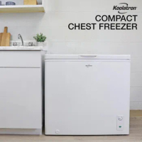 Large upright freezer, 195 liters, manual defrost deep freeze, space-saving flat back, normally open lid, front drain