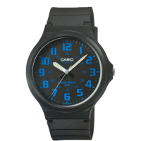 【CASIO 卡西歐】MW-240-2B 極簡色彩大錶面指針錶(學生考試必備 錶徑約4.36公分)