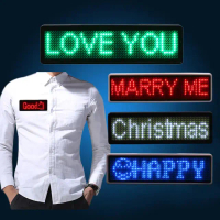 name tag LED mini running text free setting custom DIY name badge led papan nama berjalan bisa dipro