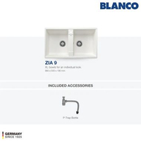 Kitchen Sink Bak Cuci Piring Granit 2 Lubang BLANCO Silgranit ZIA 9 - Pemasangan Topmount White