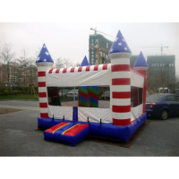 PVC Inflatable Trampoline Happy Hop Bounce House Jumping Moonwalk For Kids Outdoor Play