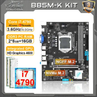 JINGSHA B85 M-K motherboard PC assembly complete kit with i7 4790 processor and 16GB memory placa mae LGA 1150 DDR3 Set LGA1150