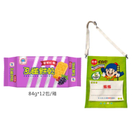 【孔雀】孔雀餅乾-葡萄紅棗(84g*12包/箱)+奶油椰子兩用包