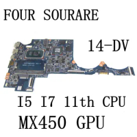 For HP Pavilion 14-DV Laptop Motherboard with I5 I7 11th CPU and MX450 GPU DAG7GMB18G0 Mainboard
