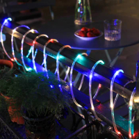 1pc Solar Tube String Light, Outdoor Waterproof, 8 Mode LED Lights, Suitable For Garden Garden Wedding Party Christmas Holiday