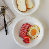 創意韓式ins同款翻邊純白骨瓷湯盤百搭深盤西餐盤早餐意面盤