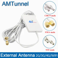 4g LTE Antenna 3G 4G Panel antenna with SMA TS9 CRC9 Connector 2m cable for Huawei Huawei E8372 E3372 B315 Router USB Modem