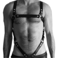 Gay Rave Harness Clothing For Sex Rave Sexual PU Leather Fetish Gay Chest Harness Men Adjustable Sexual Body Bondage Belts