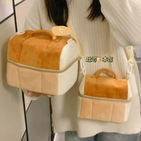 適用於☂拍立得相機包☂ 吐司麵包相機包化妝包麵包溫飯盒 收納包 手提袋大容量包包時尚包包