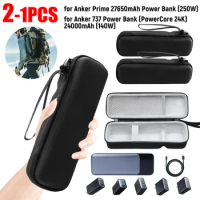 1-2PCS Portable Carry Case for Anker Prime 27 650mAh Power Bank EVA Shockproof Protective Bag for Anker 737 Power Bank 24000mAh