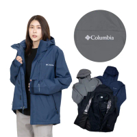 【Columbia 哥倫比亞】鋁點 雪衣 機能 防水 三合一 厚外套 出國外套 帽可拆 大衣 哥倫比亞 大尺碼(1322)