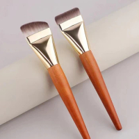 2pcs Ultra Thin Foundation Brush Soft Hair Thin Face Contour Brush Flat Contour Brush Blending Foundation Cream Makeup Brushes