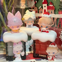 Original Dimoo Xmas Blind Box Letter From A Snowman Scented Candle Series Decoration Collection Anime Figure Kawaii Figure Toys