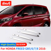Door Handle Cover Protection Accessories for Honda Freed GB5/6/7/8 Chrome Metal Decorative Sticker Durable SUS304 Car Styling