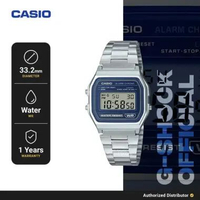 Casio General A158WEA-2DF Jam Tangan Digital Pria Original Stainless Steel Silver