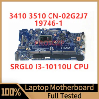 CN-02G2J7 02G2J7 2G2J7 Mainboard For DELL 3410 3510 Laptop Motherboard 19746-1 With SRGL0 I3-10110U CPU 100% Tested Working Well