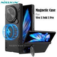 For Vivo X Fold 3 Pro MagSafe Case NILLKIN Frosted Shield Prop Magnetic Case Camera Cover Holder Folding Cover For X Fold3 Pro