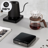 Hero 2KG/0.1g Digital Coffee Scale Electronic Pour Over Espresso Scale with Timer Rechargeable Drip LED Smart Kitchen Scale