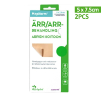 美皮護 [5 x 7.5cm，2片裝] Mölnlycke Mepiform （EXP 2028年） 醫療級軟矽膠疤痕護理貼 自黏軟矽膠敷料 [芬蘭製造] 除疤貼/祛疤貼/疤痕貼