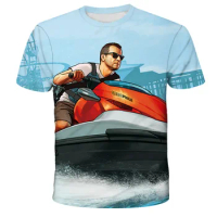 Grand Theft Auto Game GTA 5 Summer Children's clothing 3D Print Kids T Shirt Fashion Casual Cartoons T-shirt Boy Girl Tops