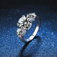 【巴黎精品】莫桑鑽戒指925純銀銀飾-2克拉奢華立體婚戒女飾品a1cn122