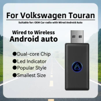Smart AI Box for Volkswagen VW Touran Car OEM Wired Android Auto to Wireless Newest Mini Android Auto Adapter USB Type-C Dongle