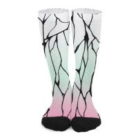 Shinobu Kochou Butterfly Stockings Women Cosplay K-Kimetsu No Yaiba Anime Socks Soft Casual Socks Outdoor Anti Sweat Pattern Soc