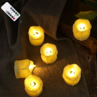 1PCS Remote Battery Operated Electric Flameless Candles Flickering Moving Wick Christmas LED Tea Light with