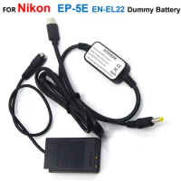 EH5A Mobile Power Bank USB-C PD Adapter Cable+EP-5E DC Coupler ENEL22 EN-EL22 Dummy Battery For Nikon 1 J4 S2 1J4 1S2