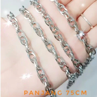 RJ Store Kalung Titanium Pria Rantai Ulir Besar panjang 75cm anti karat selamanya AO315