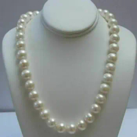 18 INCH HUGE AAA10-11MM SOUTH SEA WHITE PEARL NECKLACE 14K GOLD CLASP