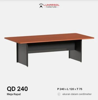 MEJA MEETING RAPAT KANTOR QD 180-240CM QD 240 CHERRY