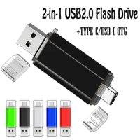 Metal OTG Flash USB 2.0 128GB USB Memory Stick 32GB 64GB 128GB Waterproof Creative Pendriver Business Gift U Disk Type-C