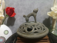 日本回流銅器香爐蓋子擺飾銅器獸鈕香爐蓋子，尺寸高8.7公分直