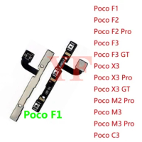 For Xiaomi Pocophone Poco F1 F3 F2 Pro X2 X3 NFC GT C3 M2 M3 Pro Power Volume ON OFF Switch Side Button Key Flex Cable Parts