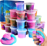 Galaxy Slime Sparkling 24pack Toy Party Favors for Girl Stretchy and Non-Sticky Stress Relief Toy fo