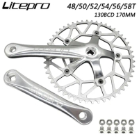 Litepro BMX Bicycle Integrated Crankset 130BCD 48/50/52/54/56/58T Single Chainwheel 170MM 175MM Crank Sprocket Bicycle Parts