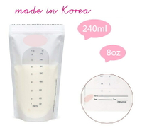 ※每枚4元※ 外銷歐美 韓國製 240ml / 8oz母乳袋 使用日本素材 厚款 直立式 儲奶袋 集乳袋 母乳冷凍袋