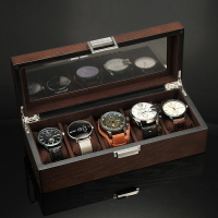 錶盒 手錶收納盒 手錶收藏盒 儷麗手錶盒子復古手錶盒收納盒創意簡約木質五錶位便攜式腕錶盒『YJ01115』