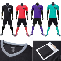 New Football Judge Clothing Suit Short Sleeve Football Match Sports Training Wear  Referee Jersey Printable
