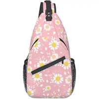 Daisy Crossbody Sling Backpack Sling Bag Travel Hiking Chest Bag Daypack for Men Women Adult Polyester Casual One Size